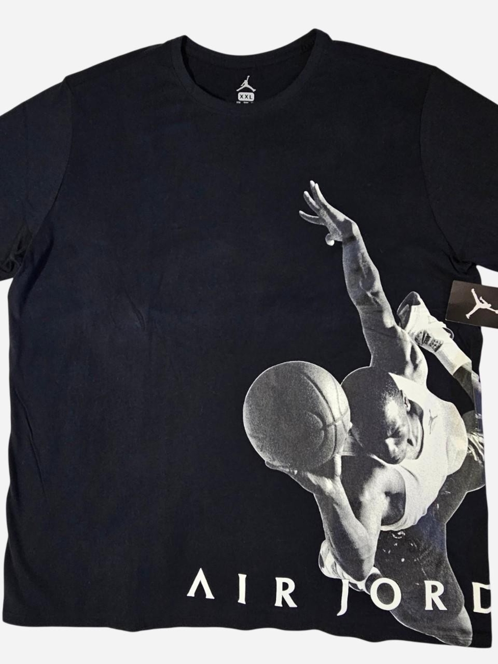 Jordan Black Tee with White Air Jordan Graphic